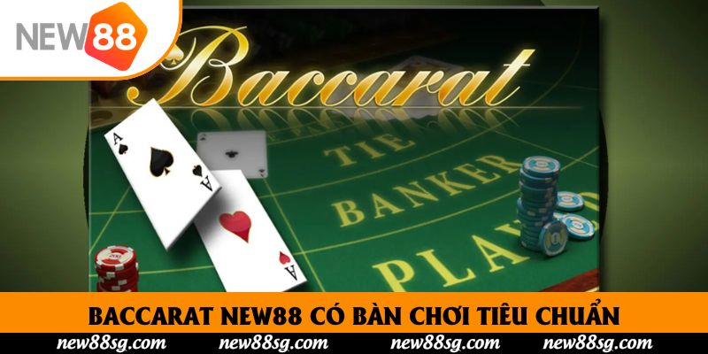Baccarat New88 có bàn chơi tiêu chuẩn